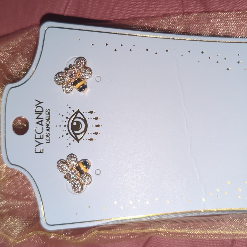 Eye Candy Gold and Black Bee Earrings